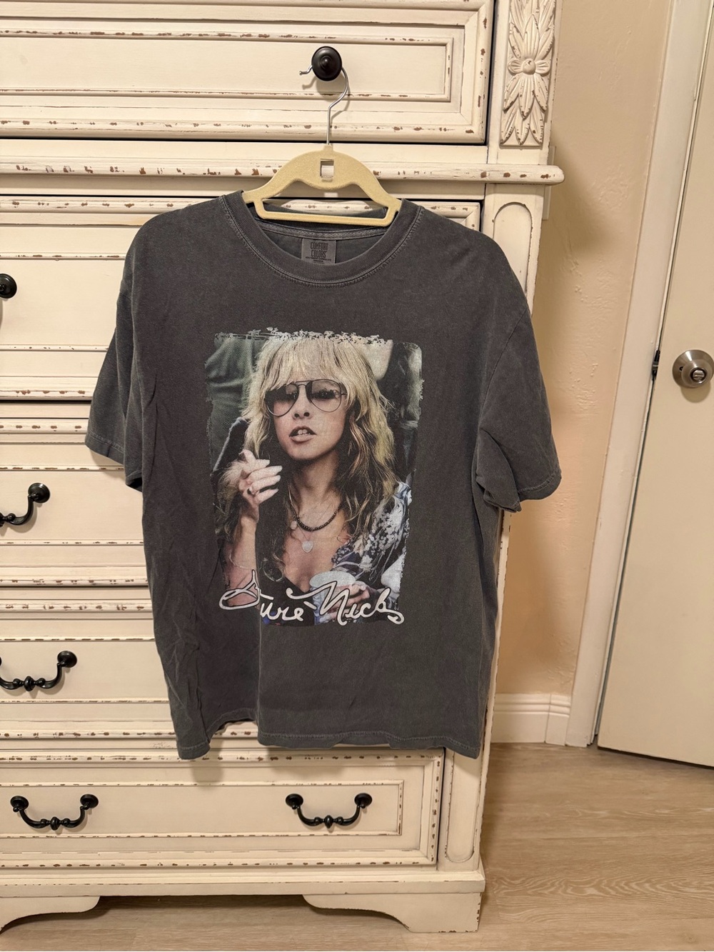 Comfort Colors Black Short-Sleeve Graphic Tee with Portrait Print